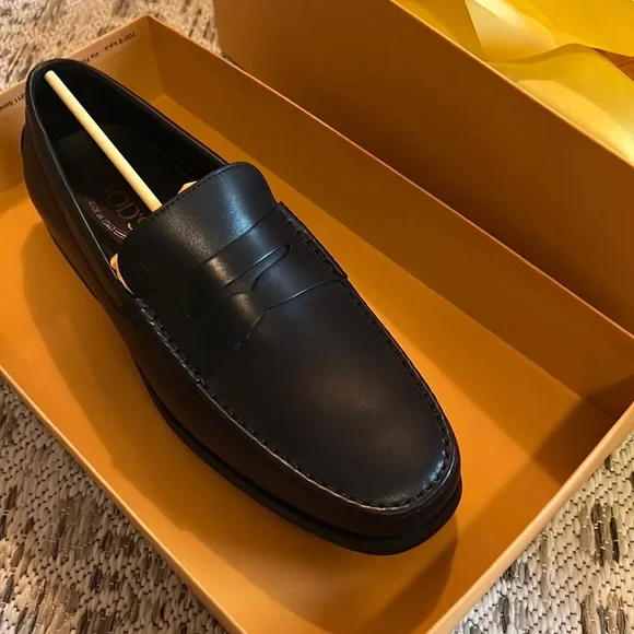Tods Black Suede Rope Edge Mens Elasticated Side Panel Flat Rubber Loafer Sz 6 Man BLUE Slipper Loafers in Suede XXM58L0IX60RE045U835 | Tods main image 3